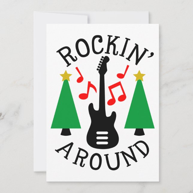 Rockin' Around the Christmas Tree Holiday Card (Front)