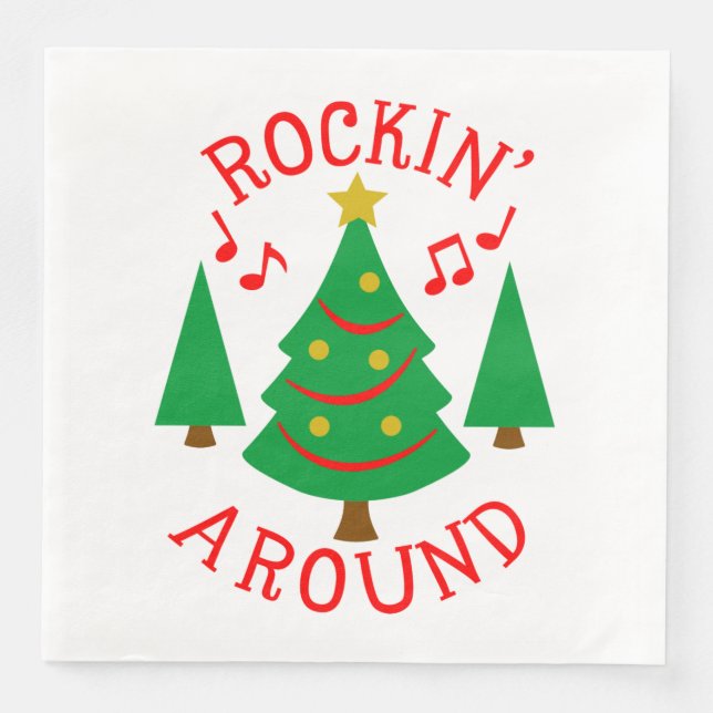 Rockin' Around the Christmas Tree Napkin (Front)