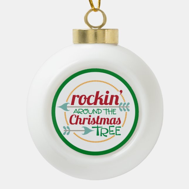 Rockin around the Christmas tree ornament (Front)