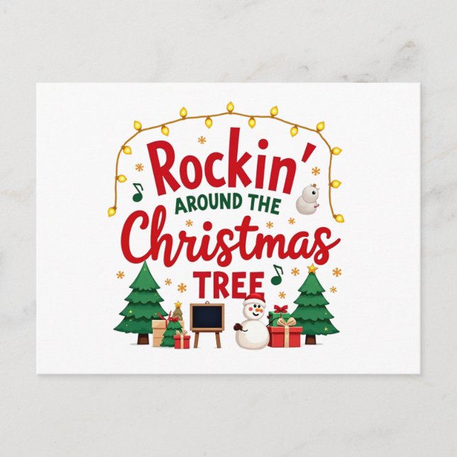 Rockin Around The Christmas Tree Postcard (Front)