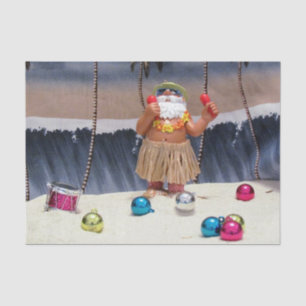 Rockin' Beach Party Santa Christmas Tissue Paper