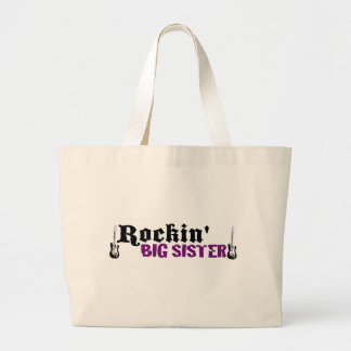 Rockin Big Sister Large Tote Bag