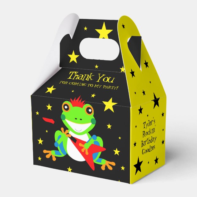 Rockin' Birthday Tree Frog with Red Guitar Favour Box (Front Side)
