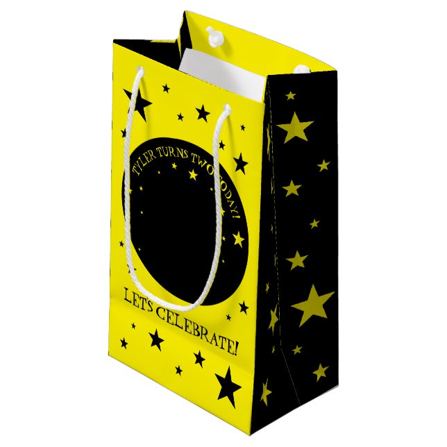 Rockin' Birthday Tree Frog with Red Guitar Small Gift Bag (Front Angled)