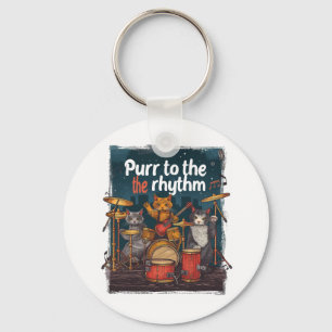 Rockin' Cat Band Key Ring