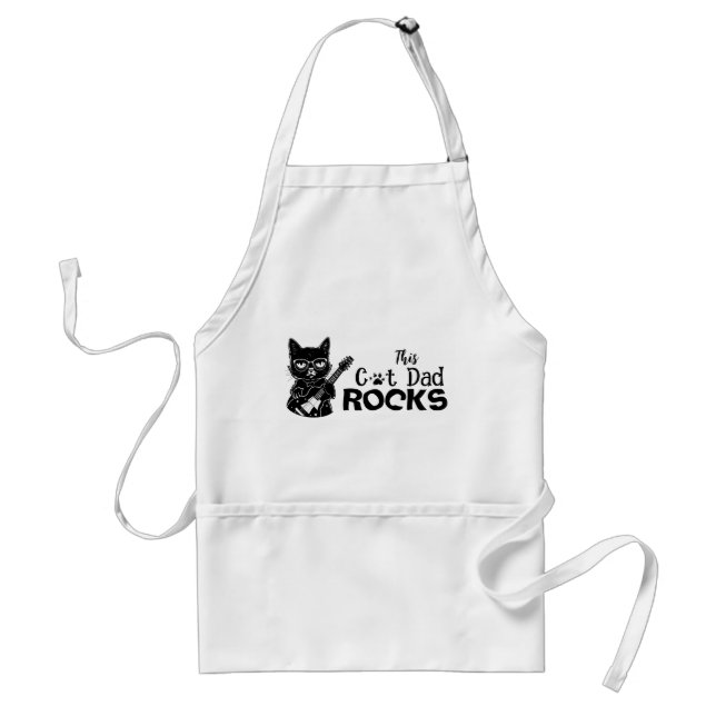 Rockin' Cat Dad Adult Apron (Front)
