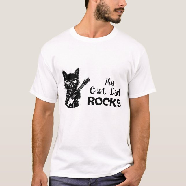 Rockin' Cat Dad T-Shirt (Front)