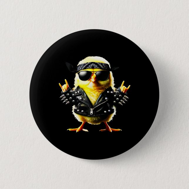 Rockin' Chick Biker Easter  6 Cm Round Badge (Front)
