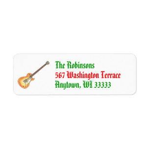 Rockin' Christmas return address labels