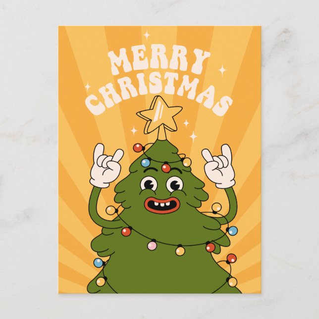 Rockin' Christmas Tree - A Festive Holiday Jam Postcard (Front)
