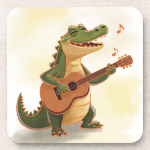 Rockin’ Crocodile with Guitar – Fun Cartoon Animal Coaster