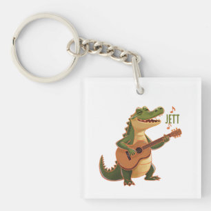 Rockin’ Crocodile with Guitar – Fun Cartoon Animal Key Ring