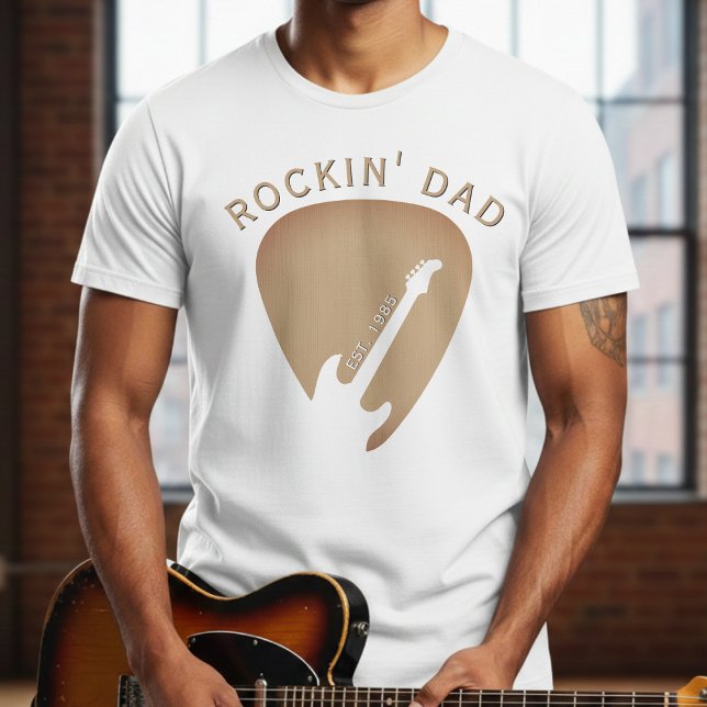 Rockin' Dad Guitar Pick Guitarist Father's Day T-Shirt (Creator Uploaded)
