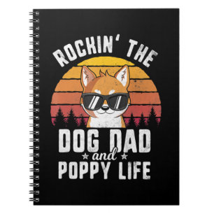 Rockin dog dad and puppy life shiba inu gift notebook