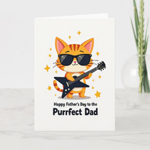 Rockin Fathers Day Feline Card