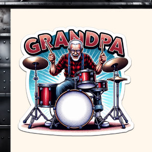 Rockin' Grandpa Playing Drums