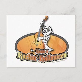 Rockin' Halloween with Mommy on the Upright Bass Postcard