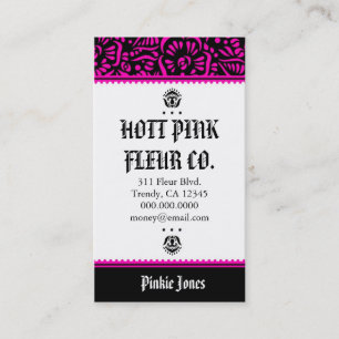 ROCKIN' HOTT PINK FLEUR BUSINESS CARD