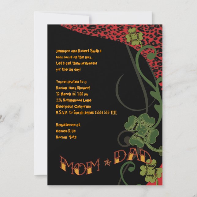 Rockin' Mum & Dad Invitation (Front)