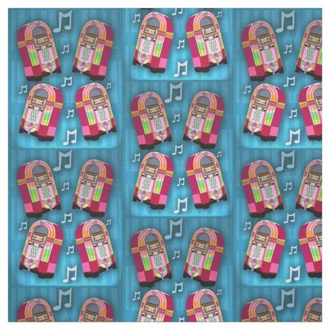Rockin Neon Jukeboxes Fabric (Swatch)