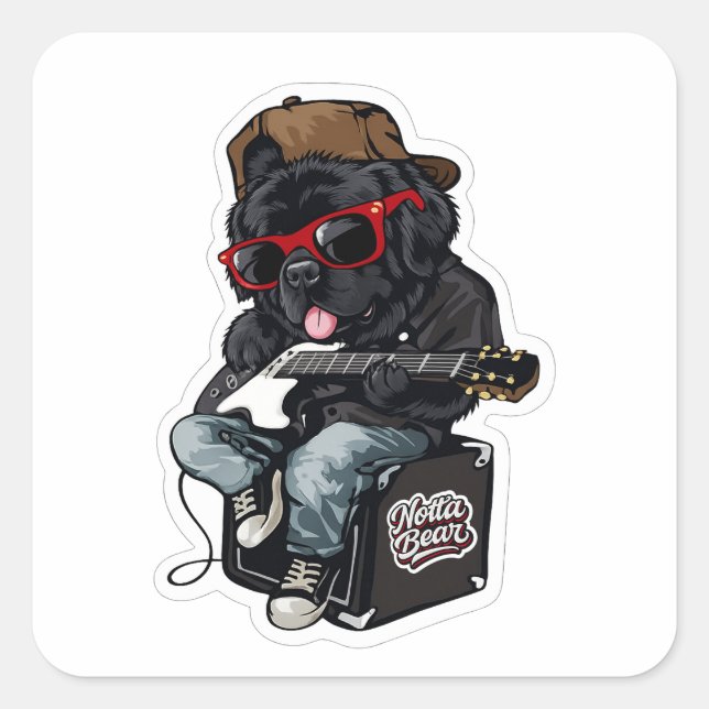 Rockin’ Notta Bear Square Sticker (Front)