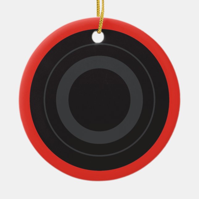 Rockin' Red Pop Art Roller Derby Wheel Ceramic Tree Decoration (Front)