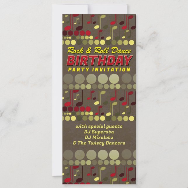 Rockin' Retro Disco Music Theme Birthday Party  Invitation (Front)
