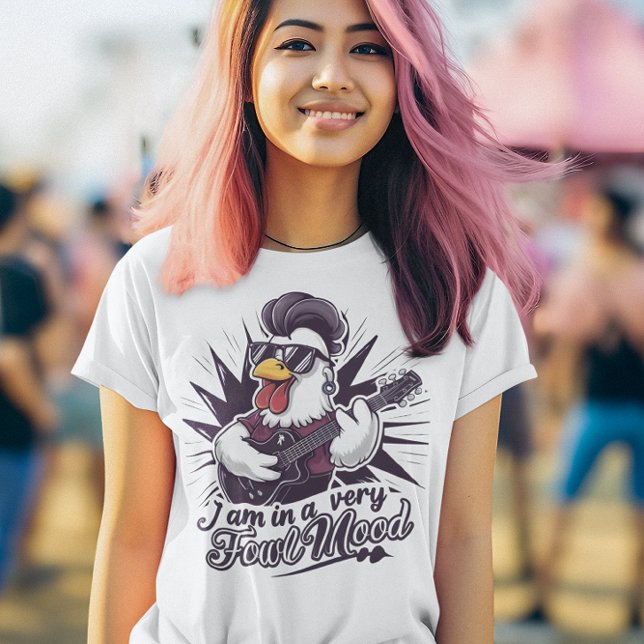 Rockin Rooster: Fowl Mood Guitarist T-Shirt (Creator Uploaded)