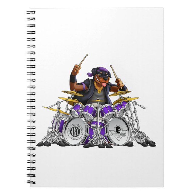 Rockin' Rottie Drummer Notebook (Front)