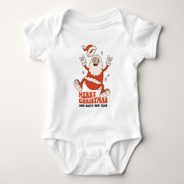 Rockin' Santa Claus - A Merry and Loud Christmas Baby Bodysuit (Front)