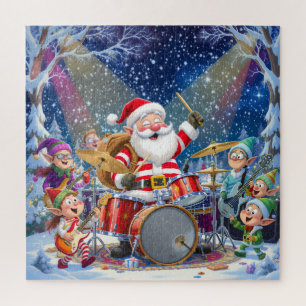 Rockin' Santa & The Elf Band: Christmas Drummer Jigsaw Puzzle