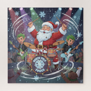 Rockin' Santa & The Elf Band: Christmas Drummer Jigsaw Puzzle