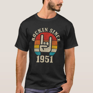 Rockin Since 1951 Vintage Rock Music 70th Birthday T-Shirt