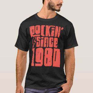 Rockin Since 1980 Classic Vintage Rock Music 1980  T-Shirt