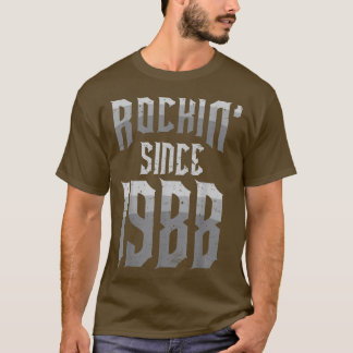 Rockin' Since 1988 Vintage Rock Music Fan 34th Bir T-Shirt
