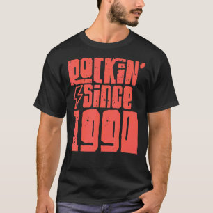 Rockin Since 1990 Classic Vintage Rock Music 1990  T-Shirt