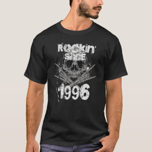 Rockin Since 1996 Grunge Skull Rock Hands Birthday T-Shirt