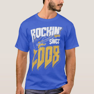 Rockin' Since 2008 Vintage Rock Music Fan 14th Bir T-Shirt