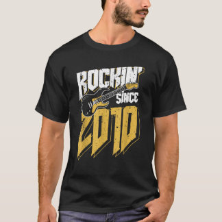 Rockin Since 2010 Vintage Rock Music Fan 13rd Birt T-Shirt