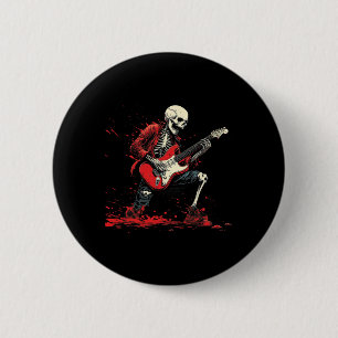 Rockin' Skeleton- Electric Guitar Halloween Punk R 6 Cm Round Badge