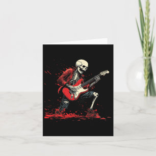 Rockin' Skeleton- Electric Guitar Halloween Punk R Card