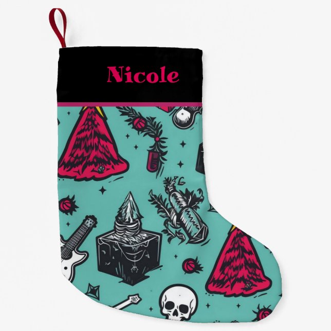 Rockin' Skull Stocking  (Front)