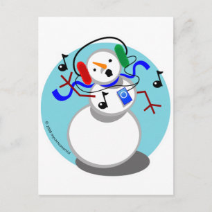 Rockin' Snowman Postcard