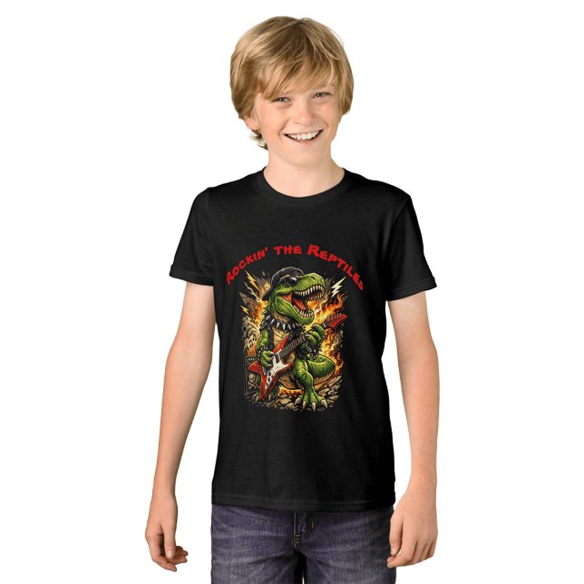 Rockin’ T-Rex Dinosaur with Guitar Tri-Blend Shirt (Creator Uploaded)