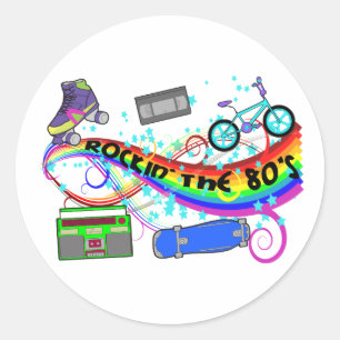 Rockin The 80s Classic Round Sticker
