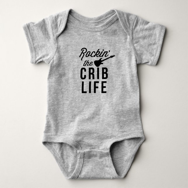 Rockin' the Crib Life Funny Music Baby T-shirt Bodysuit (Front)