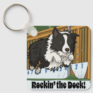 Rockin’ the Dock! Border Collie Dock Diving  Key Ring