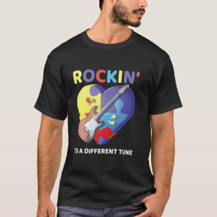 Rockin To A Different Tune Autism Awareness Guitar T-Shirt