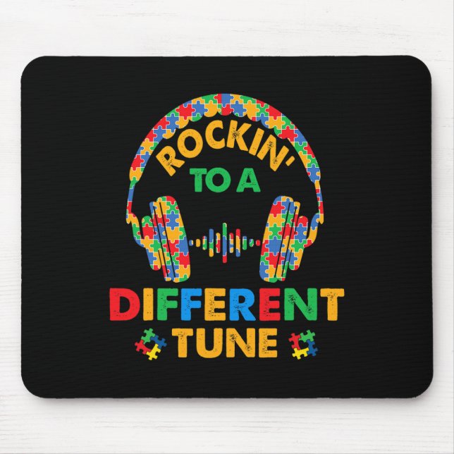 Rockin' To A Different Tune Autistic Awareness Kid Mouse Pad (Front)