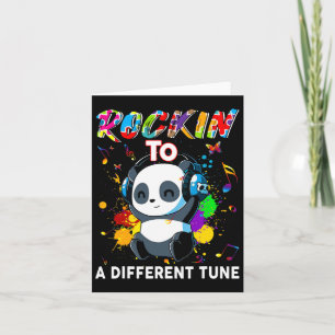 Rockin' To A Different Tune Panda Autism Awareness Card
